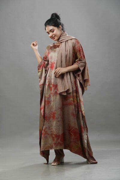 Abstract Digital Print Modal Kaftan