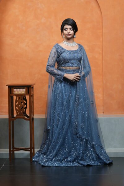 Yale Blue Bridal Lehenga