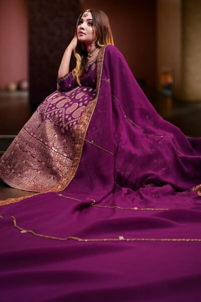 Violet Banarsi Lehenga
