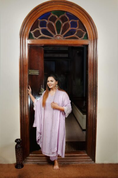 Lavender Organza Salwar Suit Set
